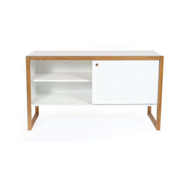 Hnedo-biela komoda z dubového dreva Woodman Cubis-image-3