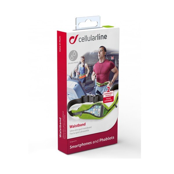 Športové puzdro CellularLine WAISTBAND RUNNING, limetkové-image-1