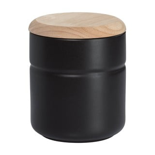 Čierna porcelánová dóza s dreveným vekom Maxwell & Williams Tint, 600 ml