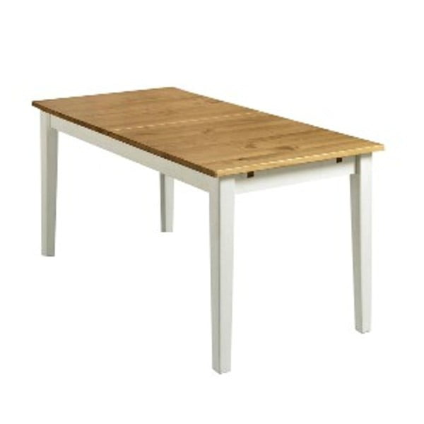 Drevený rozkladací jedálenský stôl s bielymi nohami 13Casa Ginger, 160/200 x 80 cm
