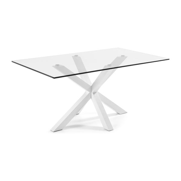 Biely jedálenský stôl s bielym podnožím La Forma Arya, 180 x 100 cm
