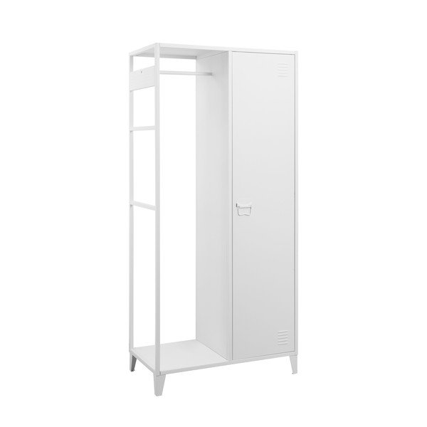 Biela otvorená kovová šatníková skriňa 80x175 cm Salino – Støraa-image-1