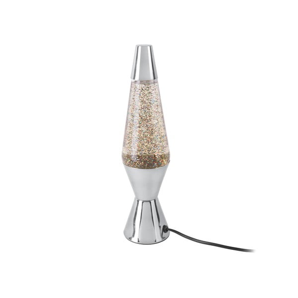 Stolová lampa v striebornej farbe s glitrami Leitmotiv Glitter, výška 37 cm