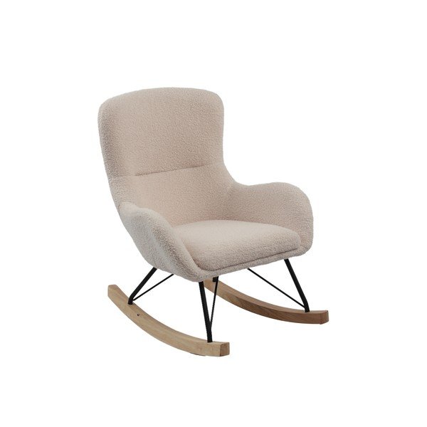 Béžové hojdacie detské kresielko z textílie buklé Rocky – Vipack