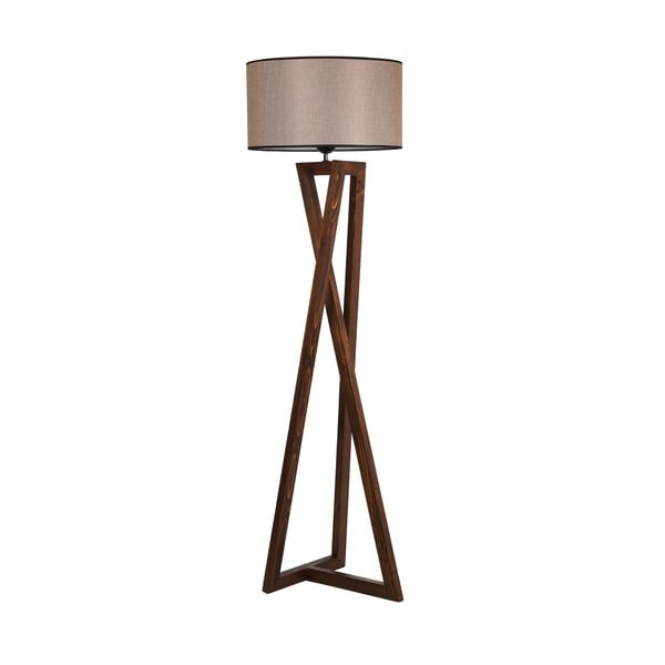 Hnedá stojacia lampa s textilným tienidlom (výška 149 cm) Maçka – Opviq lights