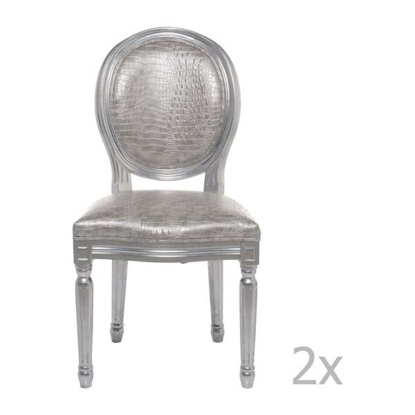 Sada 2 jedálenských stoličiek ve stříbrnné barvě Kare Design Louis