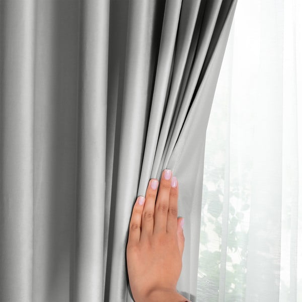 Svetlosivý zamatový dimout záves 140x270 cm Pleat – Restilo-image-4
