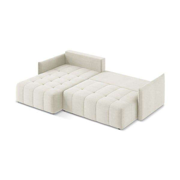 Béžová rozkladacia/s úložným priestorom rohová pohovka (ľavý roh/s leňoškou) Moku – Makamii-image-4