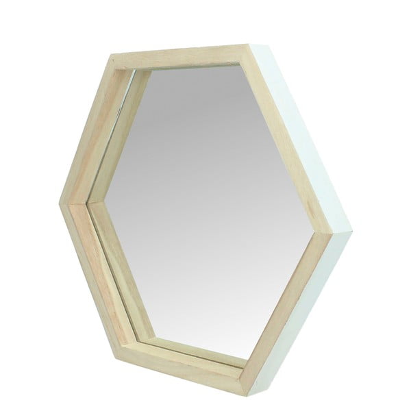 Zrkadlo s dreveným rámom HF Hexagon