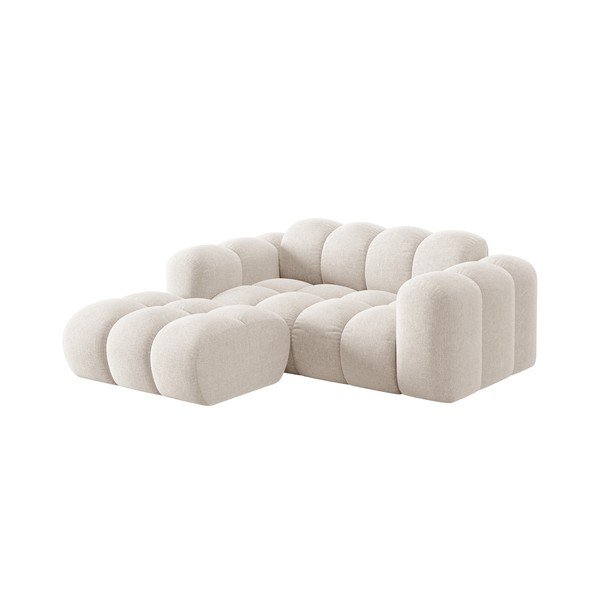 Krémová ženilková rohová pohovka (ľavý roh/s leňoškou) Treno – Cosmopolitan Design-image-1