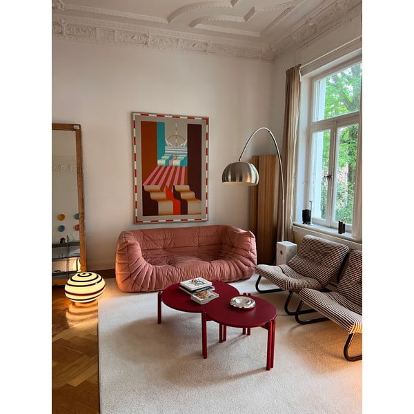 Zelený okrúhly konferenčný stolík z borovicového dreva ø 60 cm Sticks – Karup Design-image-1