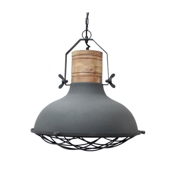 Sivé stropné svietidlo LABEL51 Grid, ⌀ 52 cm