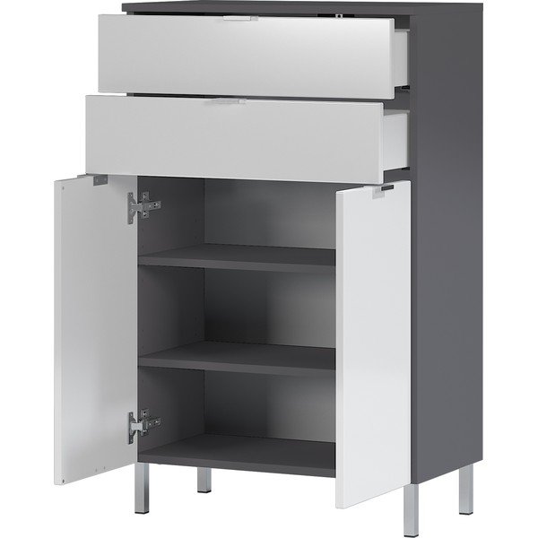 Bielo-sivá skrinka Germania Mauresa, výška 97 cm-image-2