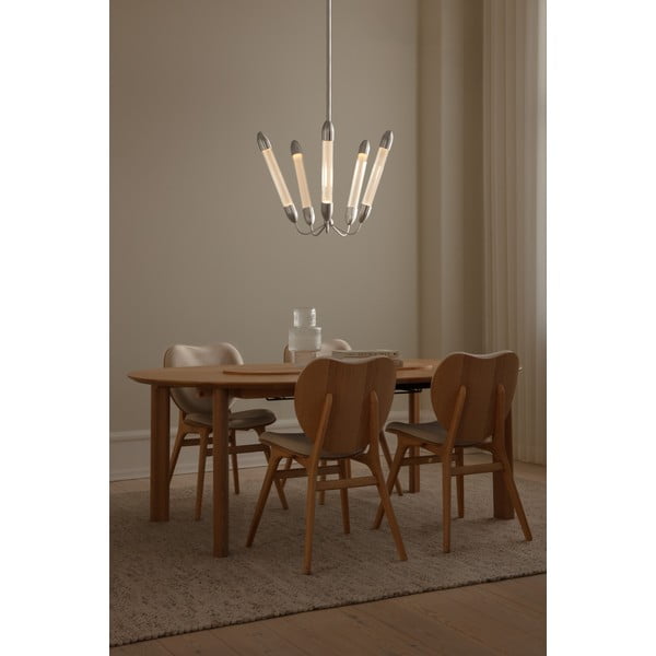 Oceľové závesné svietidlo v striebornej farbe so skleneným tienidlom ø 69 cm Lemon Squeeze – UMAGE-image-1