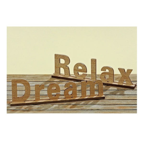 Sada 2 dekoratívnych nápisov Relax and Dream