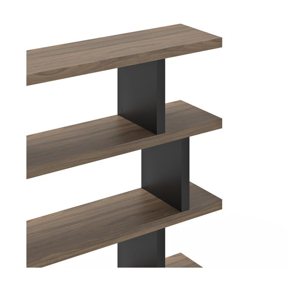 Hnedo-čierna knižnica v dekore orecha 163x172 cm Step – TemaHome-image-3