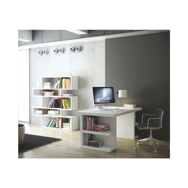 Biely pracovný stôl TemaHome Multi, 180 cm-image-3
