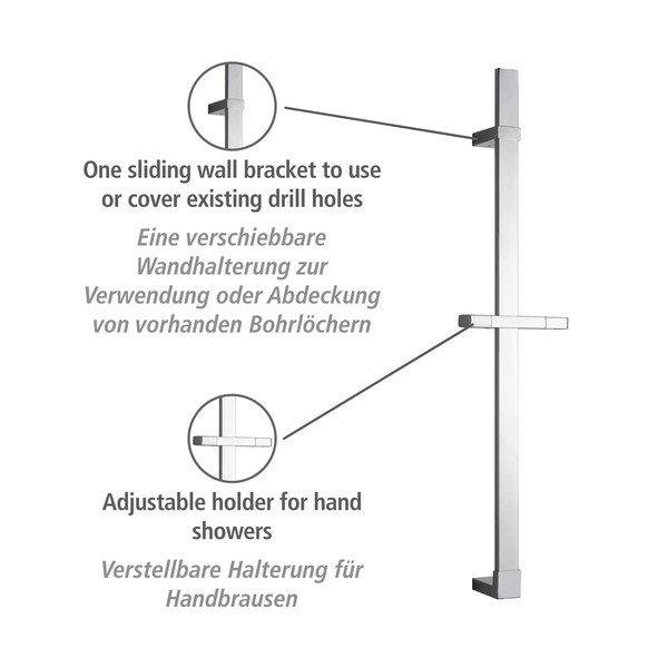 Nástenná sprchová tyč z nerezovej ocele v lesklej striebornej farbe 68 cm Design – Wenko-image-3