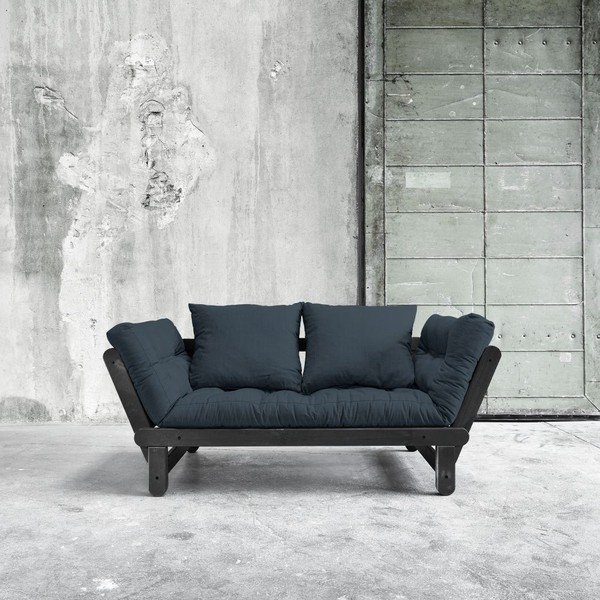 Rozkladacia pohovka Beat Black/Deep Blue-image-2