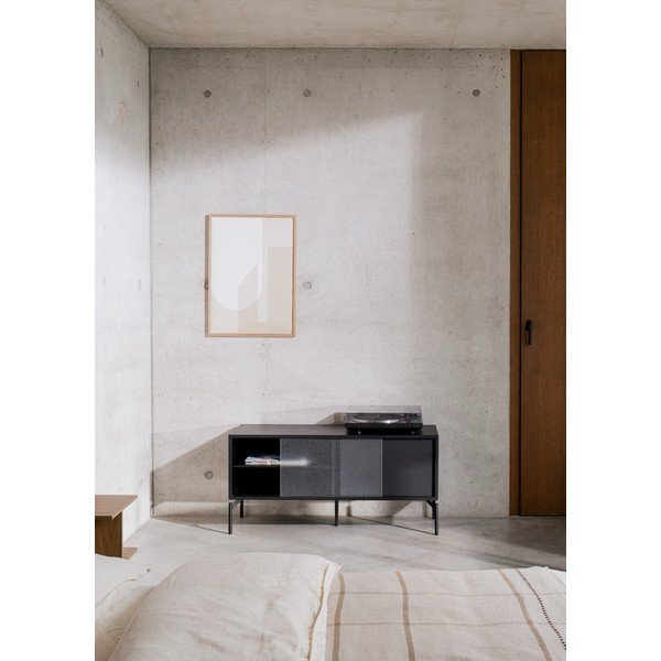 Čierny TV stolík 116x55x42 cm Met Mini – noo.ma-image-1