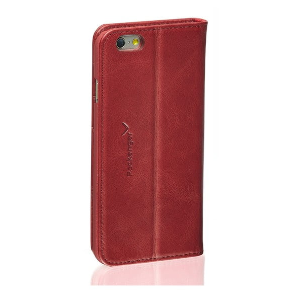 Tmavočervený kožený obal na iPhone 5/5S Packenger
