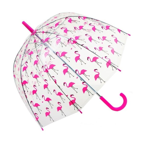 Transparentný dáždnik Birdcage Flamingo, ⌀ 85 cm