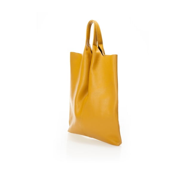 Žltá kožená kabelka Giulia Massari Silvia-image-2
