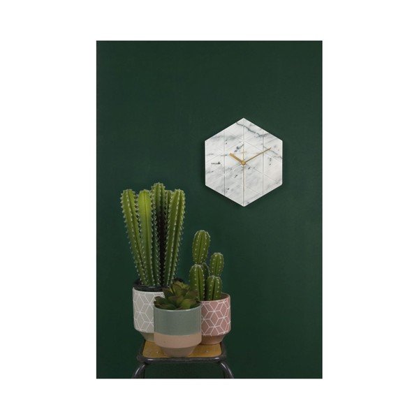 Biele nástenné hodiny Karlsson Hexagon-image-1