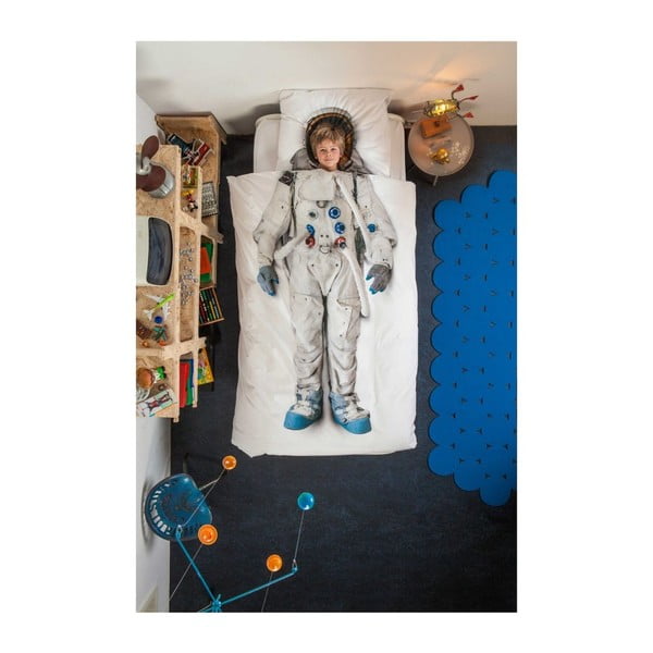 Bavlnené obliečky na jednolôžko Snurk Astronaut, 135 × 200 cm