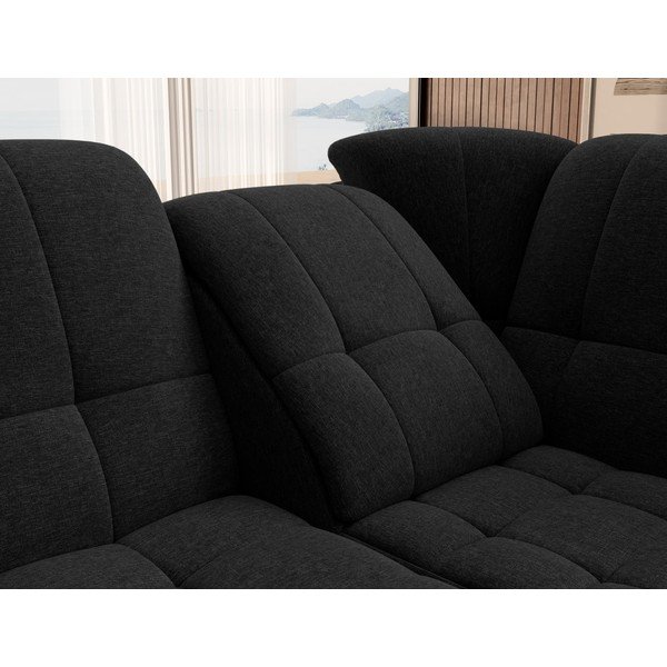 Čierna rozkladacia/s úložným priestorom rohová pohovka (pravý roh/do L) Sado – ELTAP-image-1