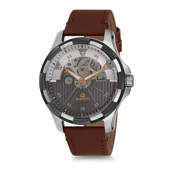 Pánske hodinky s hnedým koženým remienkom Bigotti Milano Oceanium