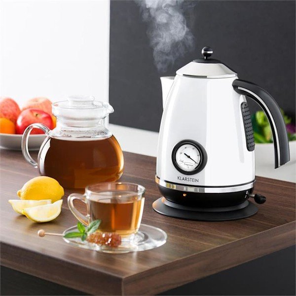 Biela rýchlovarná kanvica Klarstein Aquavita Chalet-image-1