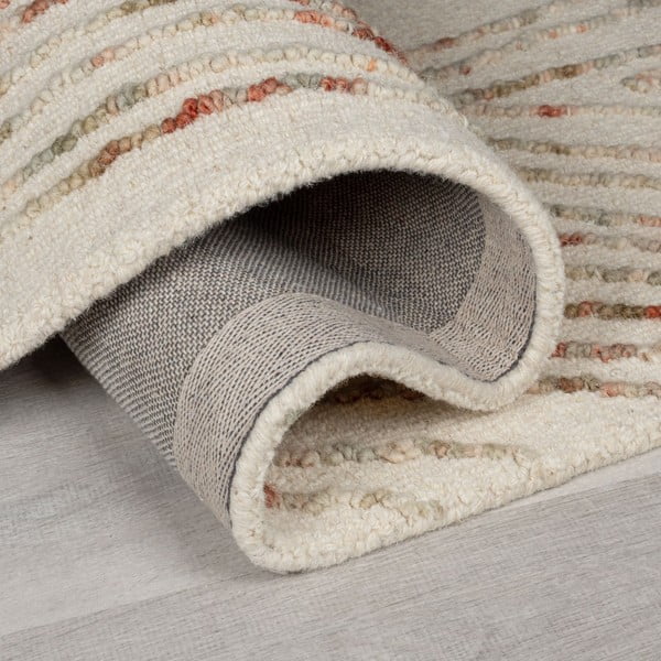 Oranžový/krémovobiely vlnený koberec 200x290 cm Abstract Swirl – Flair Rugs-image-2