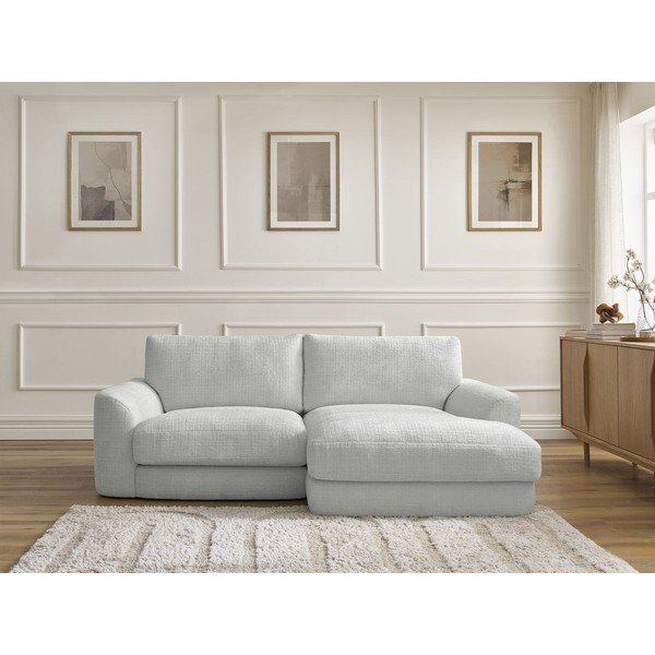 Svetlosivá ženilková rohová pohovka (pravý roh/s leňoškou) Leonore – Bobochic Paris-image-1