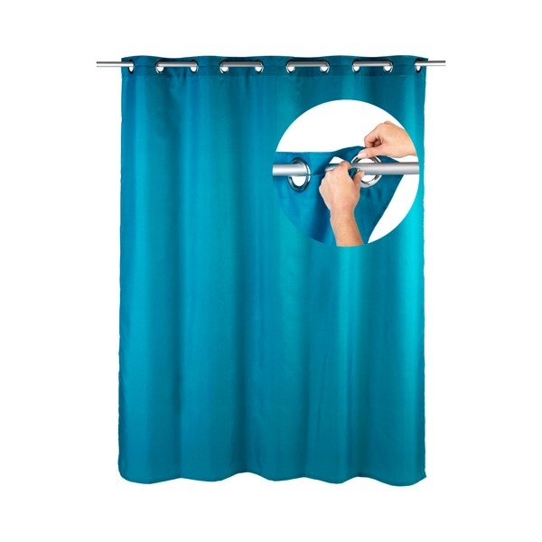 Petrolejovomodrý sprchový záves Wenko Comfort Flex, 180 × 200 cm-image-4