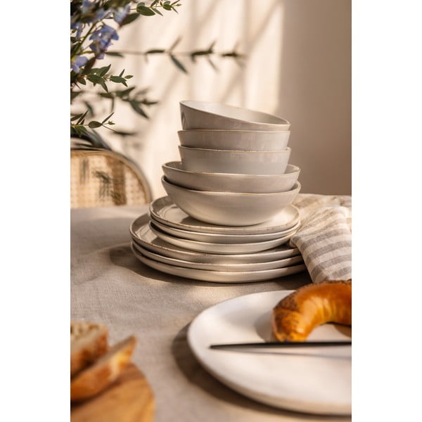 Kameninová jedálenská súprava 24 ks Snow Heart – Bonami Essentials-image-1