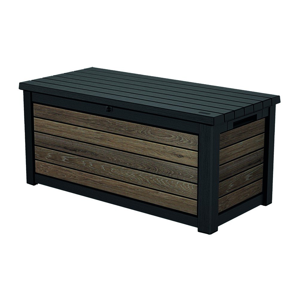 E-shop Čierny/v prírodnej farbe plastový záhradný úložný box Deco Walnut – Keter