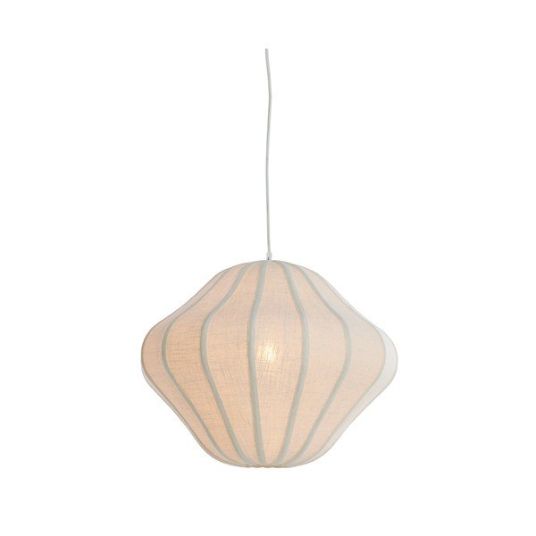 Krémovobiele závesné svietidlo s textilným tienidlom ø 10 cm Sukau – Light & Living-image-2