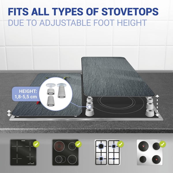 Súprava 2 sklenených krytov na sporák Wenko Cayenne, 52 x 30 cm-image-2