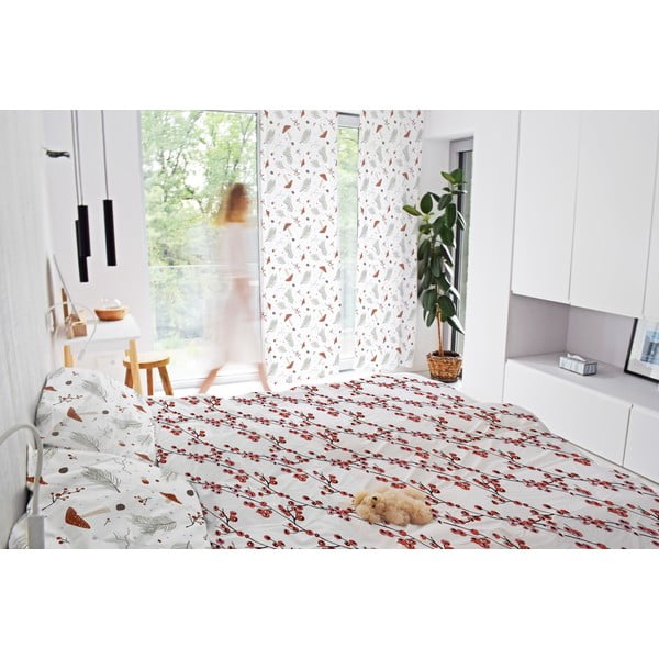 Biely záves z bavlneného saténu 110x250 cm Toadstools – Butter Kings-image-1