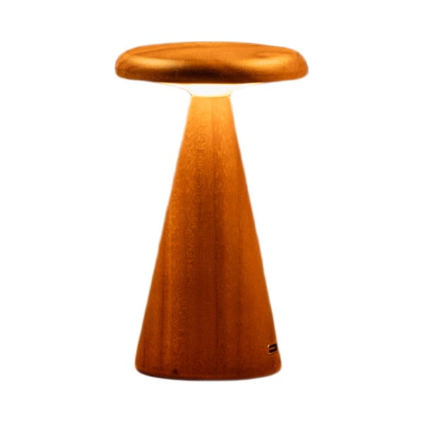 LED stolová lampa v prírodnej farbe s dreveným tienidlom (výška 14 cm) Sylva – Gingko