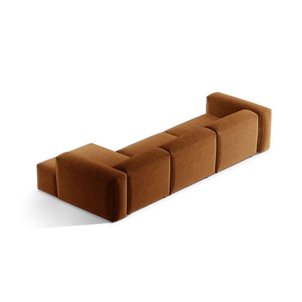 Rohová pohovka v tehlovej farbe (pravý roh/s leňoškou) Bergamo – Cosmopolitan Design-image-4