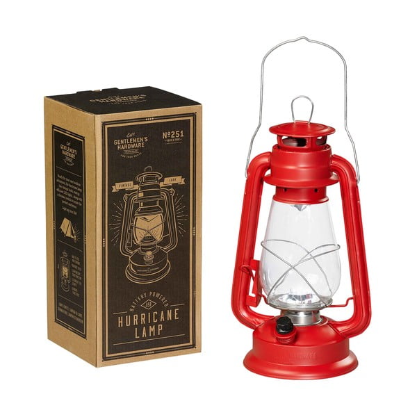 Červený lampáš Gentlemen's Hardware Hurrricane Lamp