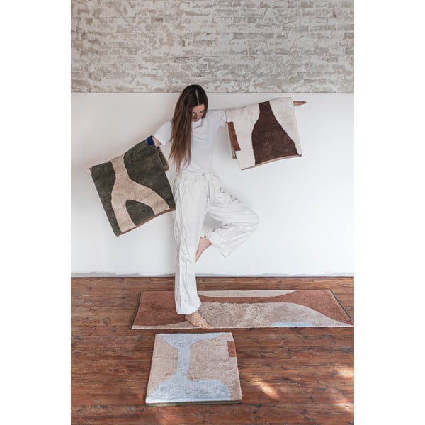 Prateľný bavlnený behúň v tehlovej a béžovej farbe 70x150 cm Figura – Mette Ditmer Denmark-image-2