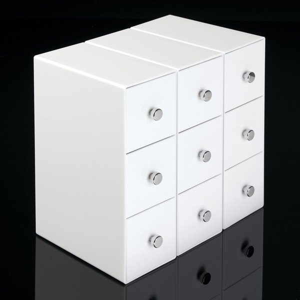 Biely úložný box s 3 zásuvkami InterDesign Drawers Tower, výška 18 cm-image-2