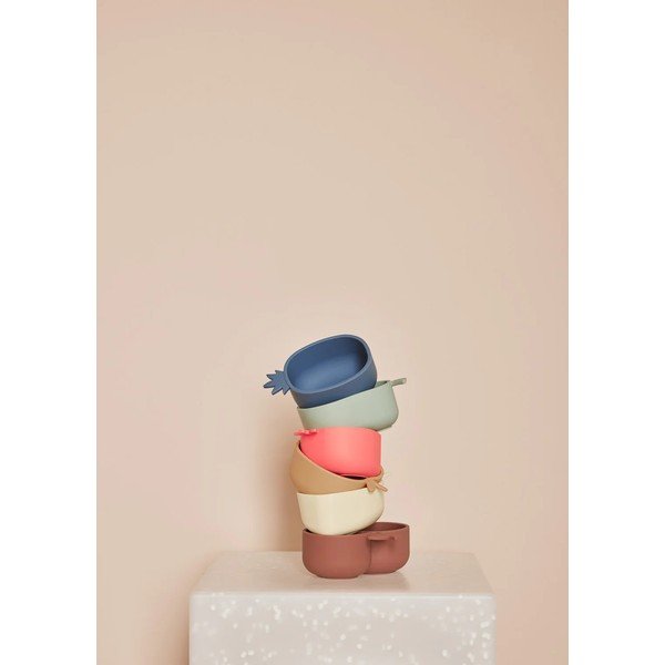 Červené/hnedé silikónové detské misky v súprave 2 ks Yummy – OYOY Mini-image-2