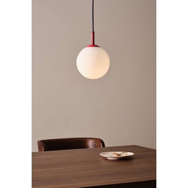Červené/biele sklenené závesné svietidlo ø 13 cm Ekman – Jotex-image-1