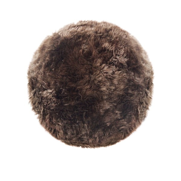 Sivohnedý koberec z ovčej kožušiny Royal Dream Zealand, ⌀ 70 cm