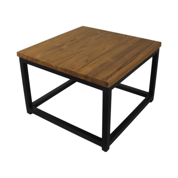 Konferenčný stolík z teakového dreva a kovu HSM collection, 80 × 80 cm