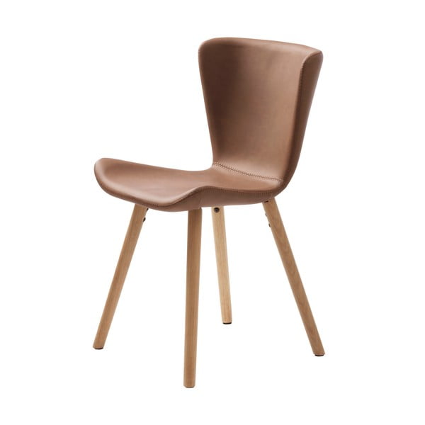 Koňakovohnedá jedálenská stolička z imitácie kože Teslin – Unique Furniture-image-2